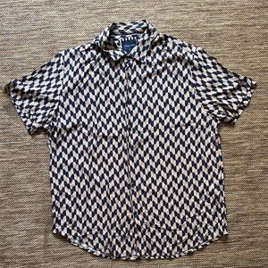Denim & Flower Navy and Beige Geometric Shirt